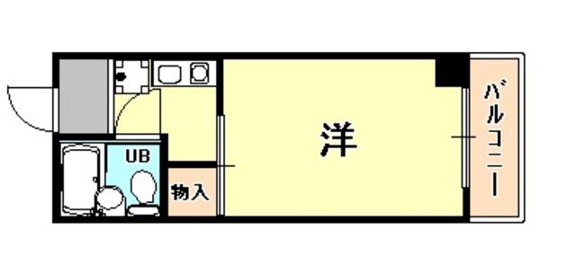 山手ダイヤハイツB(1K/4階)の間取り写真