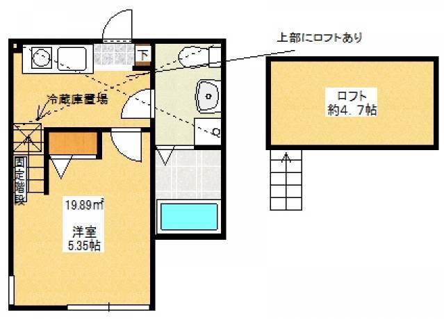 ヴァルハイマート東林間(1K/1階)の間取り写真