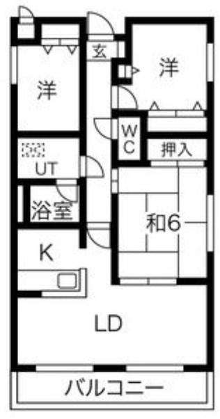 キャロル御影(3LDK/2階)の間取り写真