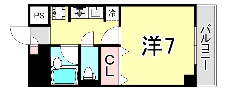 ステラハウス22(1K/2階)の間取り写真