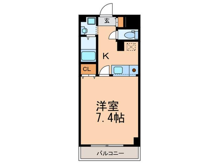 ベルエアー(1K/3階)の間取り写真