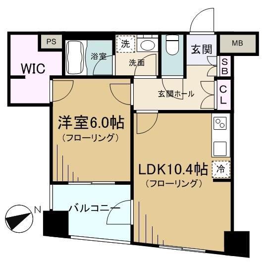 ユニロイヤル西早稲田(1LDK/7階)の間取り写真