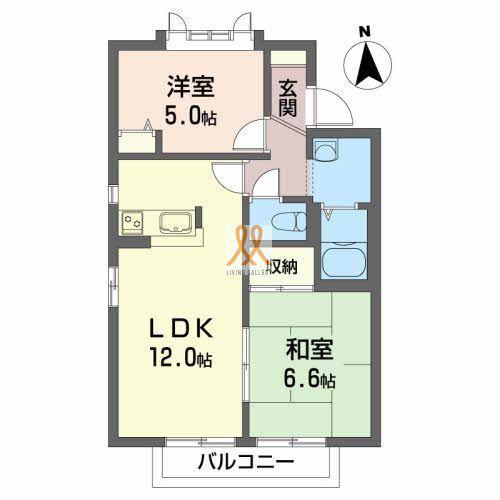 ビアン・シュールA(2LDK/1階)の間取り写真