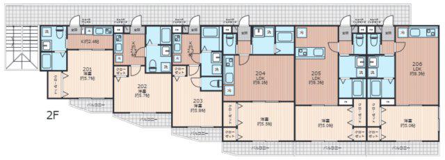 EVERA倉山(1LDK/2階)の間取り写真