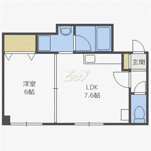 レクレール澄川(1LDK/3階)の間取り写真