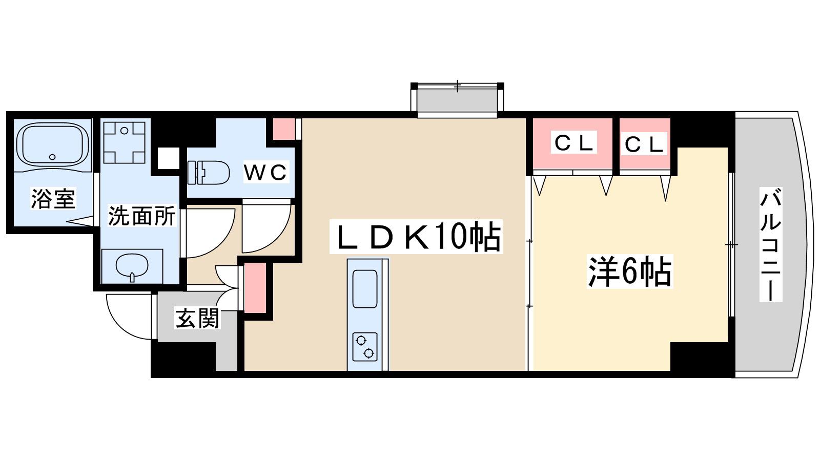 ノルデンタワー天神橋アネックス(1LDK/2階)の間取り写真