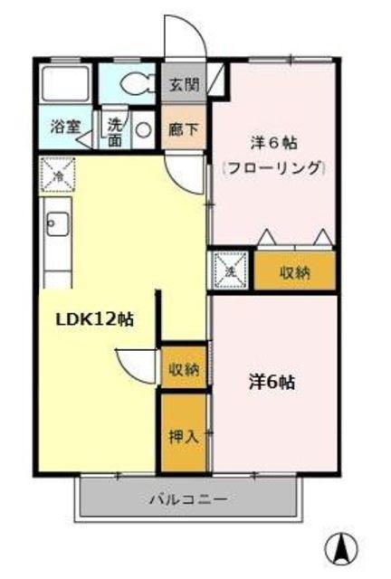 エミネンス壱番館(2LDK/1階)の間取り写真