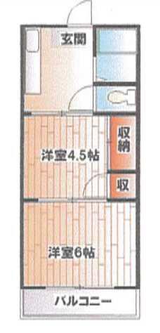 第1 光ハイツ(2K/2階)の間取り写真