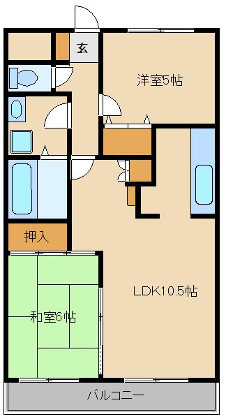 ソレイル梶ヶ谷2(2LDK/2階)の間取り写真