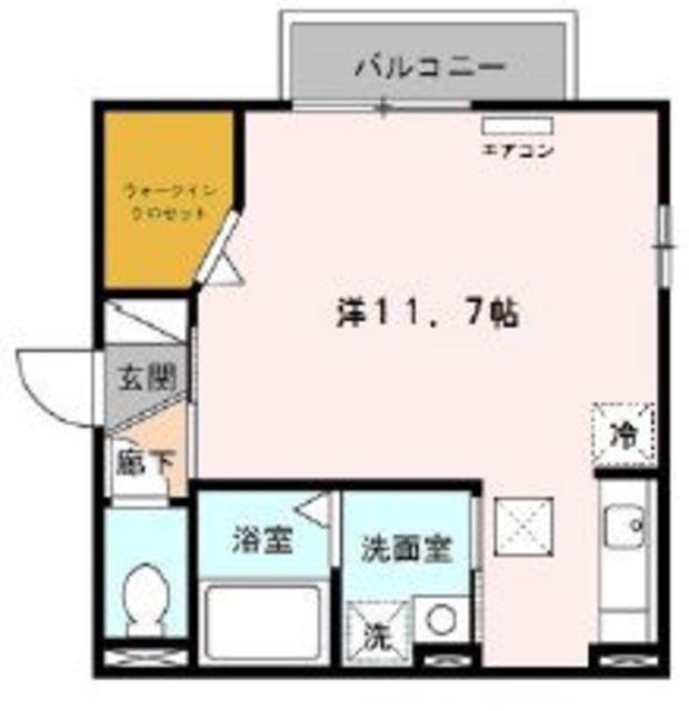 ブランセジュール(ワンルーム/1階)の間取り写真