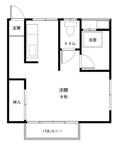 コーポ藤村(ワンルーム/2階)の間取り写真