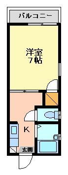 オーラム青木島(1K/2階)の間取り写真