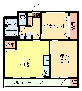 グランコール駒場(2LDK/3階)の間取り写真