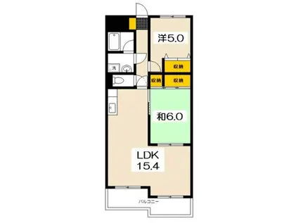 フレア21(2LDK/2階)の間取り写真