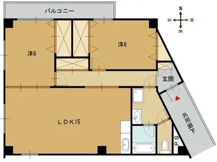 モンセーヌ631(2LDK/3階)の間取り写真