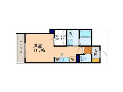 北陸鉄道浅野川線 七ツ屋駅 徒歩27分 3階建 築6年(ワンルーム/2階)の間取り写真