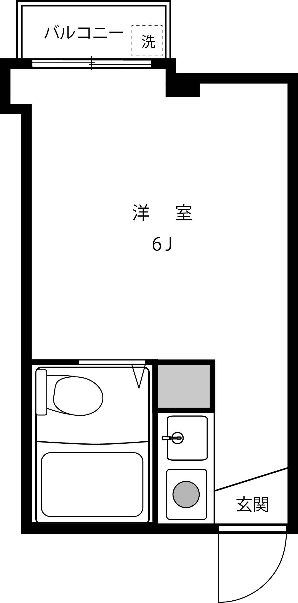 新宿6丁目ビル(ワンルーム/3階)の間取り写真