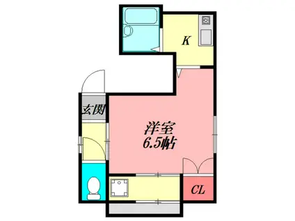 Mプラザ滝井駅前2番館(1K/2階)の間取り写真