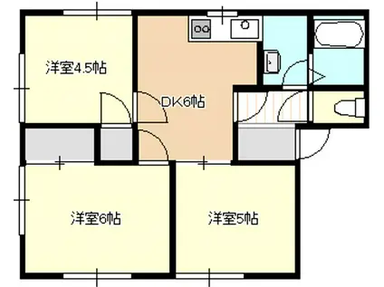 コーポオーシャン(3DK/2階)の間取り写真