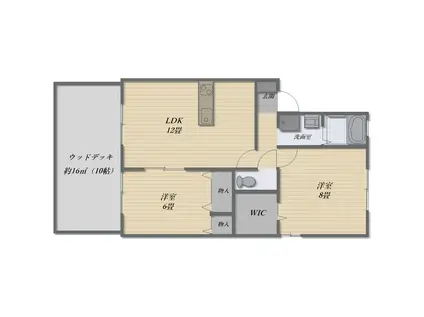 GRAND CHARIOT C(2LDK/1階)の間取り写真