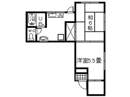 黒崎アパート(2DK/1階)の間取り写真