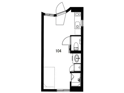 くぼみアパートメント(ワンルーム/1階)の間取り写真