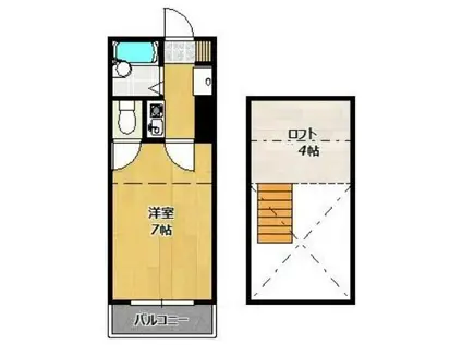 サンシャイン高丸(1K/1階)の間取り写真