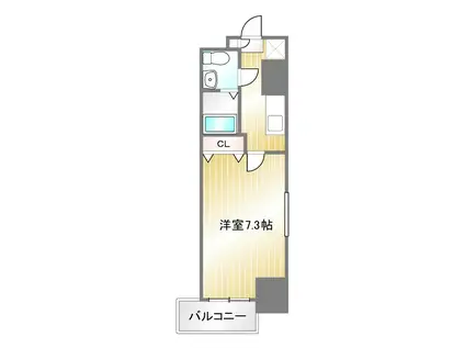 JPレジデンス神戸(1K/8階)の間取り写真