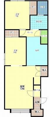 ユーチャリスC(2LDK/1階)の間取り写真