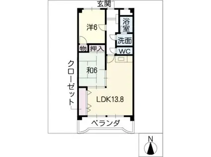 コーポ高田(2LDK/3階)の間取り写真