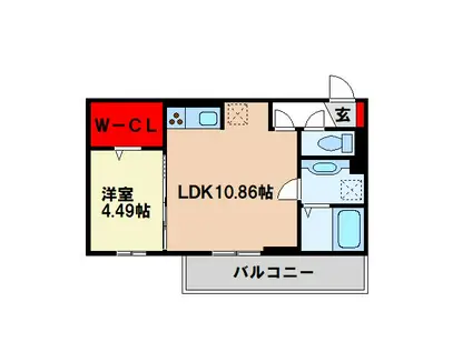 D-ROMアスキム(1LDK/2階)の間取り写真