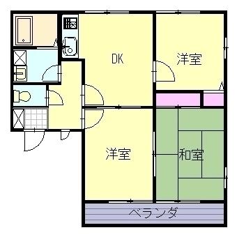 野村ハイツC(3DK/2階)の間取り写真