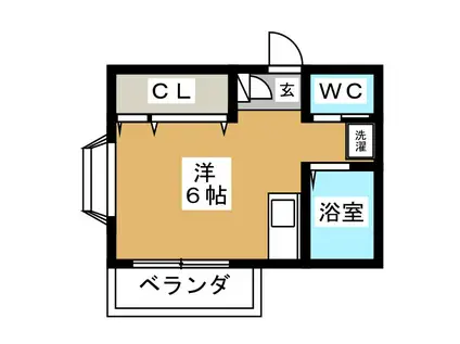プログレンス松(ワンルーム/1階)の間取り写真