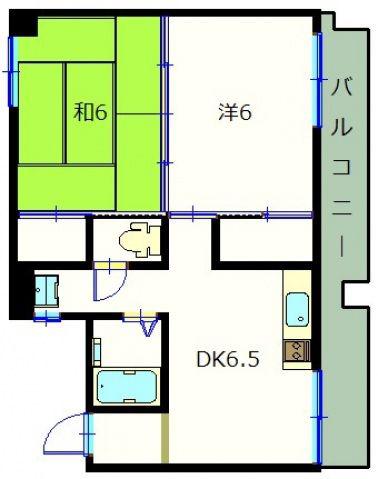 坪石ビル(2DK/4階)の間取り写真