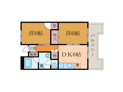 フジモトビル(2DK/3階)の間取り写真