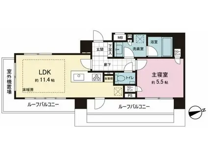 ピアース高田馬場(1LDK/7階)の間取り写真