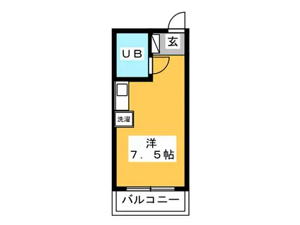 久保田コーポ(ワンルーム/2階)の間取り写真