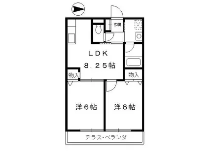 CS COMO(2LDK/1階)の間取り写真