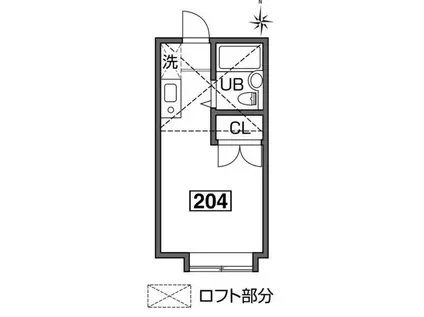 カノーブルA(ワンルーム/2階)の間取り写真