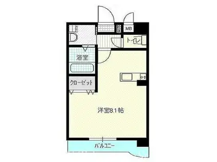 なかよしマンション(ワンルーム/7階)の間取り写真