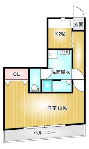 エンゼル33(1K/3階)の間取り写真