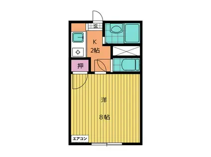 ワンハイツ オカムラ(1K/1階)の間取り写真