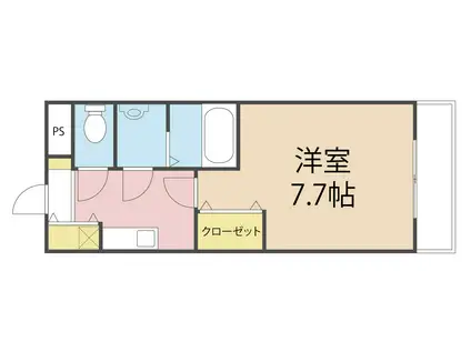 ラビットハウス西春日(1K/4階)の間取り写真