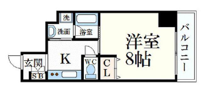 エクセル姫路(1K/2階)の間取り写真