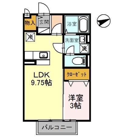 KNKS アダージョ(1LDK/2階)の間取り写真