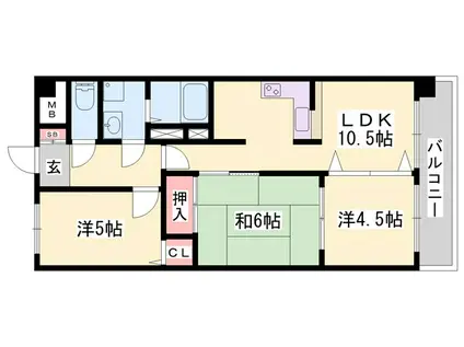 プレステージ姫路III(3LDK/2階)の間取り写真