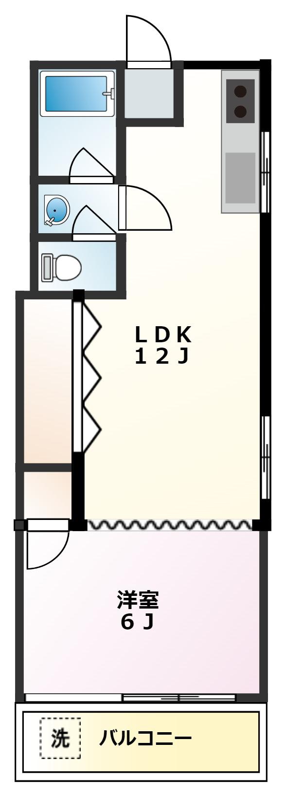 桃屋マンション(1LDK/2階)の間取り写真