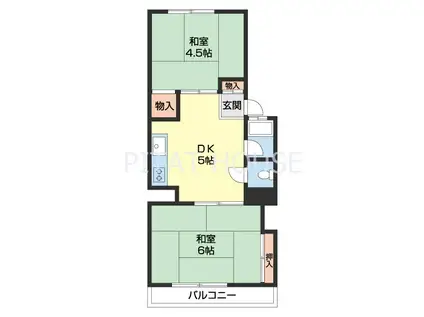 西幸マンション(2DK/2階)の間取り写真