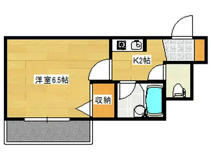 エステート20天満(1K/3階)の間取り写真