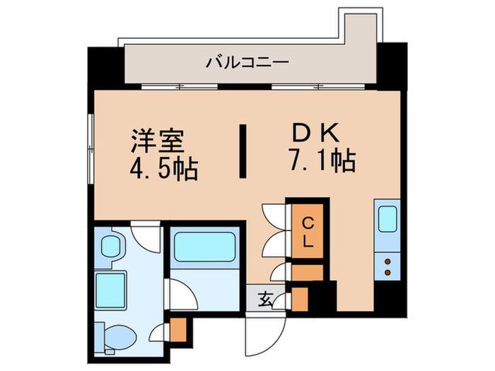 パークサイド金山(1DK/4階)の間取り写真